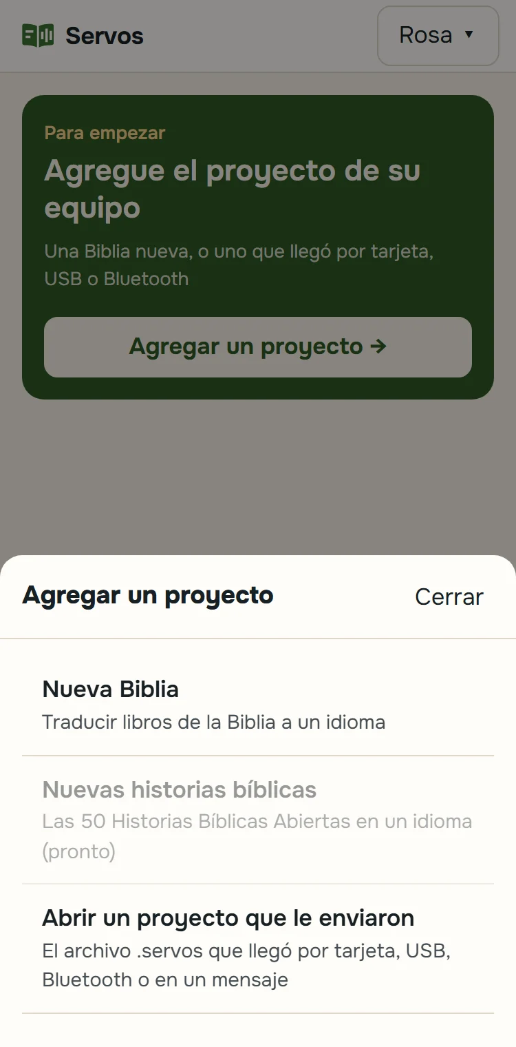 Agregar un proyecto